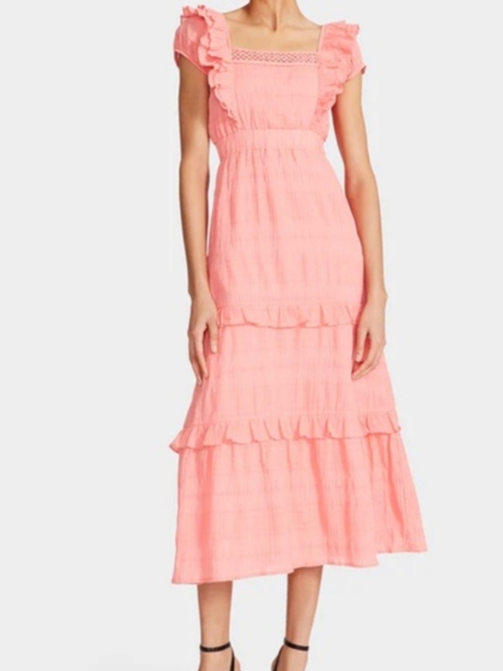 Betsey Johnson Lovely Layers Maxi Dress in Flamingo Pink